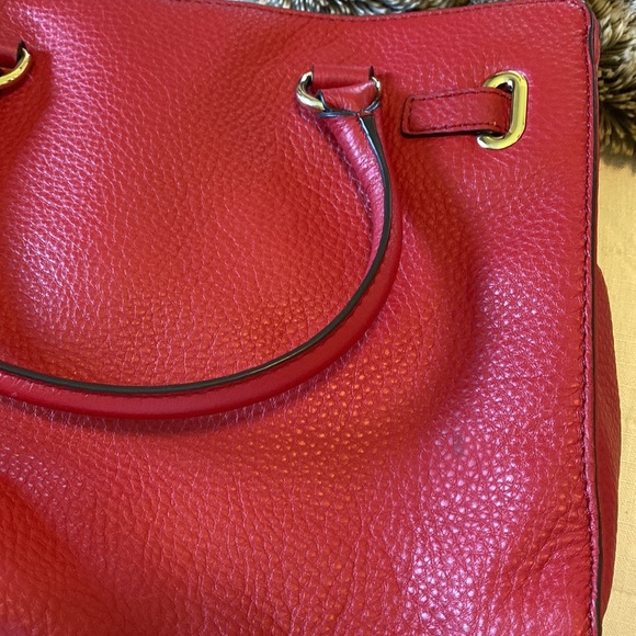 Michael Kors- red leather Hamilton Tote Purse - Picture 8 of 8
